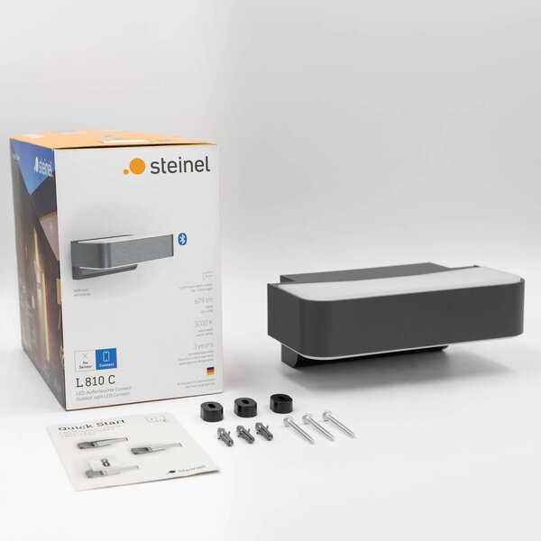 STEINEL Kinkiet zewnętrzny LED L 810 C, czarny, aluminium, nowoczesny
