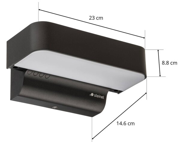 STEINEL Kinkiet zewnętrzny LED L 800 C, czarny, aluminium, nowoczesny