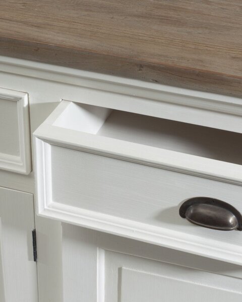 Komoda Brighton 180x55x95cm white&natural grey