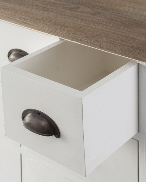 Komoda Brighton 11 szuflad white&natural