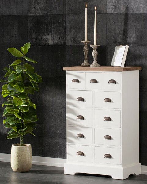 Komoda Brighton 11 szuflad white&natural