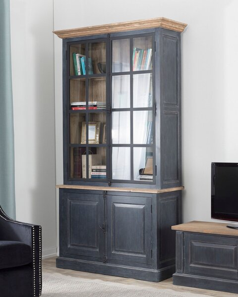 Kredens Gordes 110x46x230 old black & natural