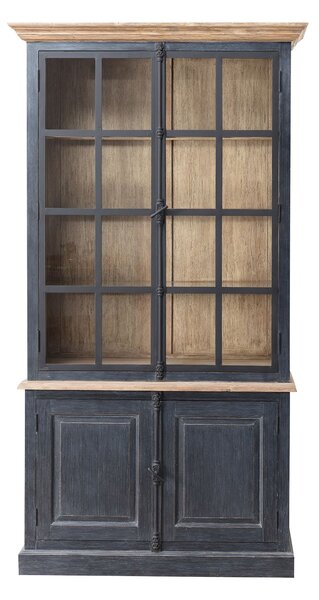 Kredens Gordes 110x46x230 old black & natural