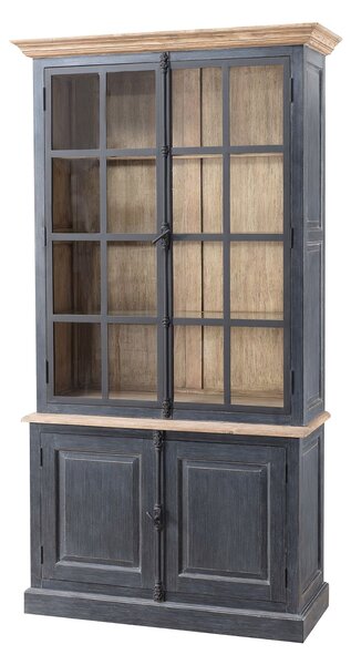 Kredens Gordes 110x46x230 old black & natural