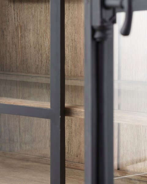 Kredens Gordes 110x46x230 old black & natural