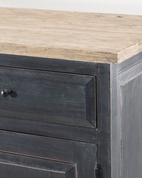 Komoda 240x48x94 old black & natural