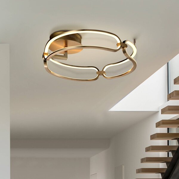 Schuller Valencia Lampa sufitowa LED Colette, mosiężny / złoty, salon / jadalnia, aluminium, nowoczesny