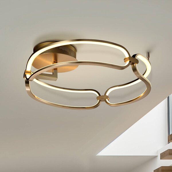 Schuller Valencia Lampa sufitowa LED Colette, mosiężny / złoty, salon / jadalnia, aluminium, nowoczesny