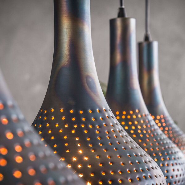 ZIJLSTRA Lampa wisząca Bombur, możliwość ściemniania, czarny, salon / jadalnia, metal