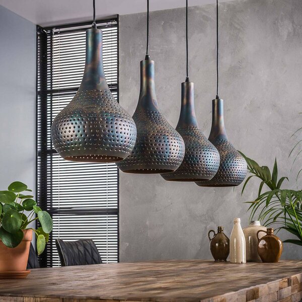 ZIJLSTRA Lampa wisząca Bombur, możliwość ściemniania, czarny, salon / jadalnia, metal