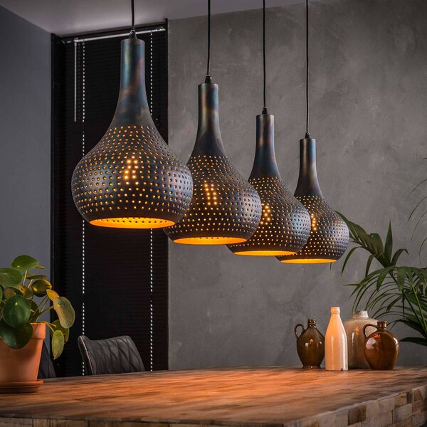 ZIJLSTRA Lampa wisząca Bombur, możliwość ściemniania, czarny, salon / jadalnia, metal
