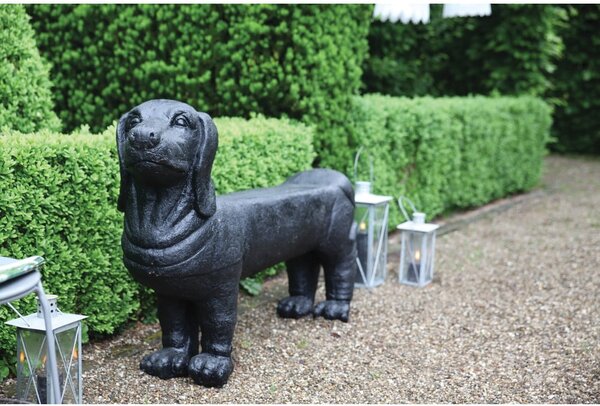 Czarna ławka ogrodowa Dachshund – Esschert Design