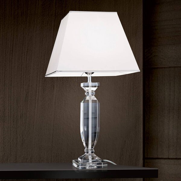 ORION Lampa stołowa Pokal, biały / opal, salon / jadalnia, kryształ
