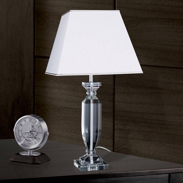 ORION Lampa stołowa Pokal, biały / opal, salon / jadalnia, kryształ
