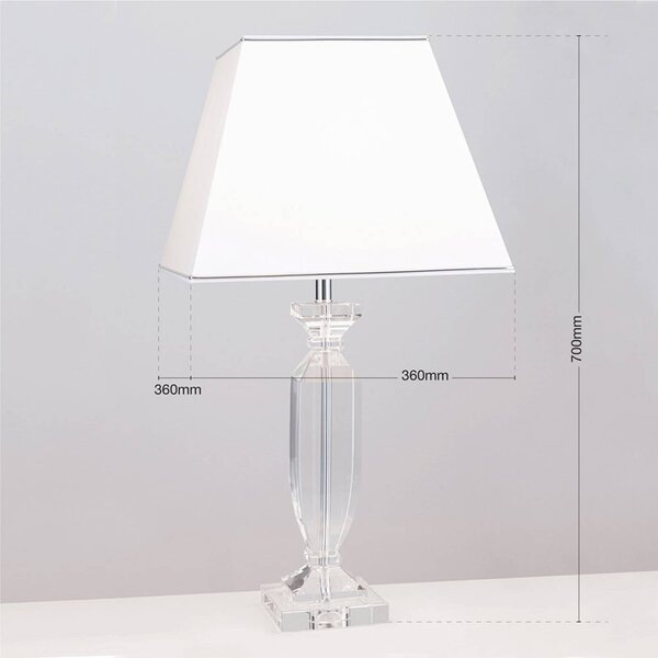 ORION Lampa stołowa Pokal, biały / opal, salon / jadalnia, kryształ