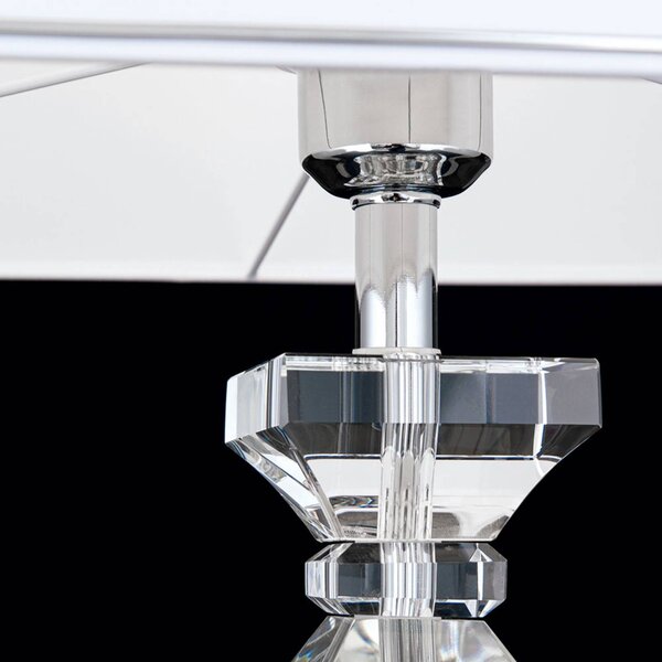 ORION Lampa stołowa Pokal, biały / opal, salon / jadalnia, kryształ
