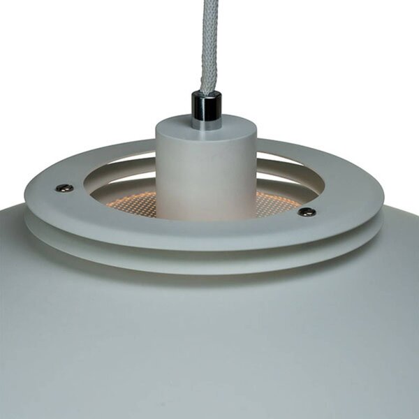 Dyberg Larsen Lampa wisząca designerska Ejka, możliwość ściemniania, biały / opal, salon / jadalnia, metal, design