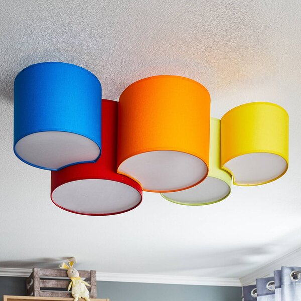 Lampa sufitowa Mona TK Lighting, możliwość ściemniania, multikolor, sypialnia, tkanina / materiał / jedwab, nowoczesny