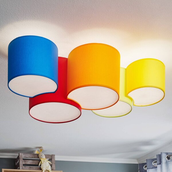 Lampa sufitowa Mona TK Lighting, możliwość ściemniania, multikolor, sypialnia, tkanina / materiał / jedwab, nowoczesny