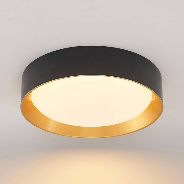 Lampa sufitowa LED Kambia Lindby, czarny, salon / jadalnia, aluminium, nowoczesny