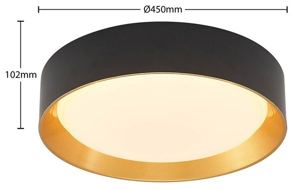 Lampa sufitowa LED Kambia Lindby, czarny, salon / jadalnia, aluminium, nowoczesny