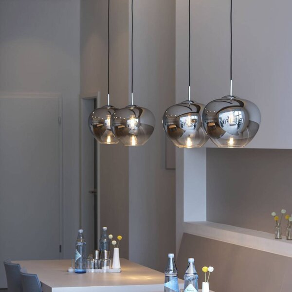 SLV Lampa wisząca szklana Pantilo Convex, możliwość ściemniania, chromowy / srebrny, salon / jadalnia, metal, nowoczesny