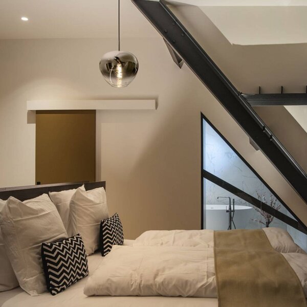 SLV Lampa wisząca szklana Pantilo Convex, możliwość ściemniania, chromowy / srebrny, salon / jadalnia, metal, nowoczesny