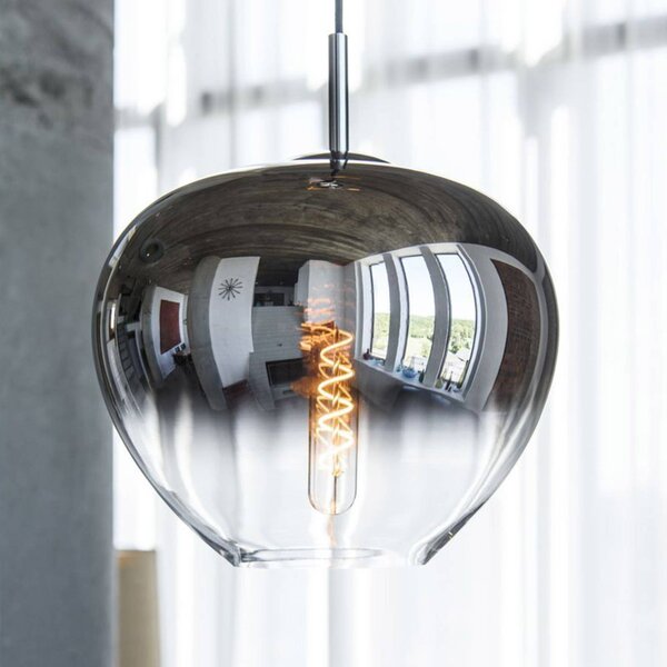 SLV Lampa wisząca szklana Pantilo Convex, możliwość ściemniania, chromowy / srebrny, salon / jadalnia, metal, nowoczesny