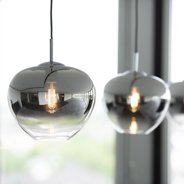 SLV Lampa wisząca szklana Pantilo Convex, możliwość ściemniania, chromowy / srebrny, salon / jadalnia, metal, nowoczesny