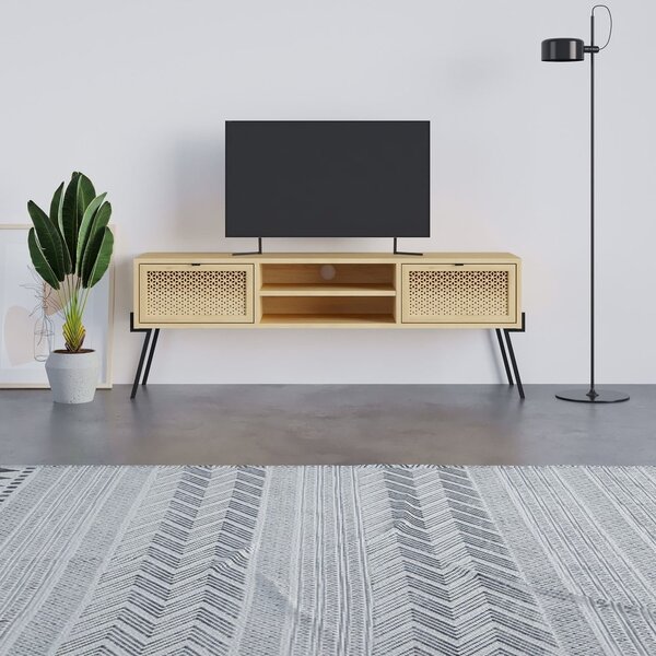 Szafka pod TV w dekorze dębu 140x51 cm Ecrin – Marckeric