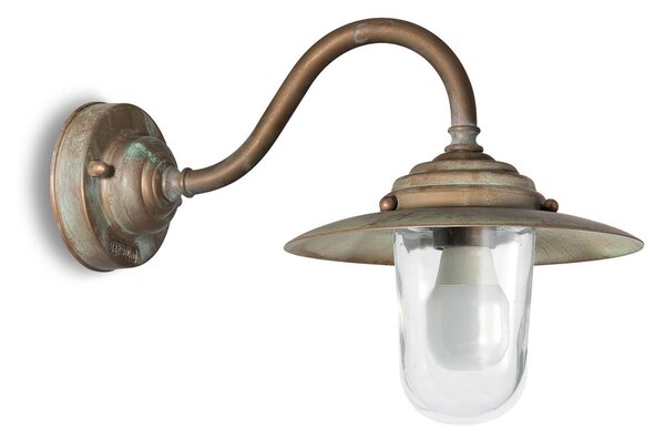 Moretti Luce Kinkiet zewnętrzny Chalet, możliwość ściemniania, brązowy / mosiężny, mosiądz, antyczny