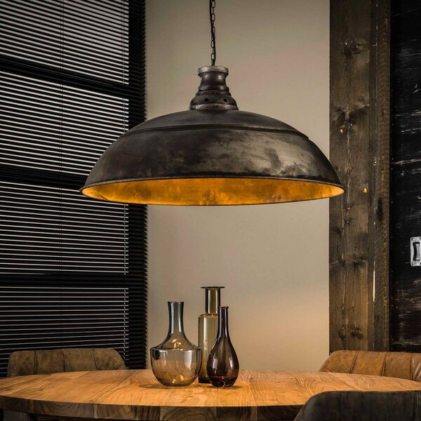 ZIJLSTRA Lampa wisząca Spitse Pet, możliwość ściemniania, aluminiowy / szary / cynkowy, salon / jadalnia, metal, vintage