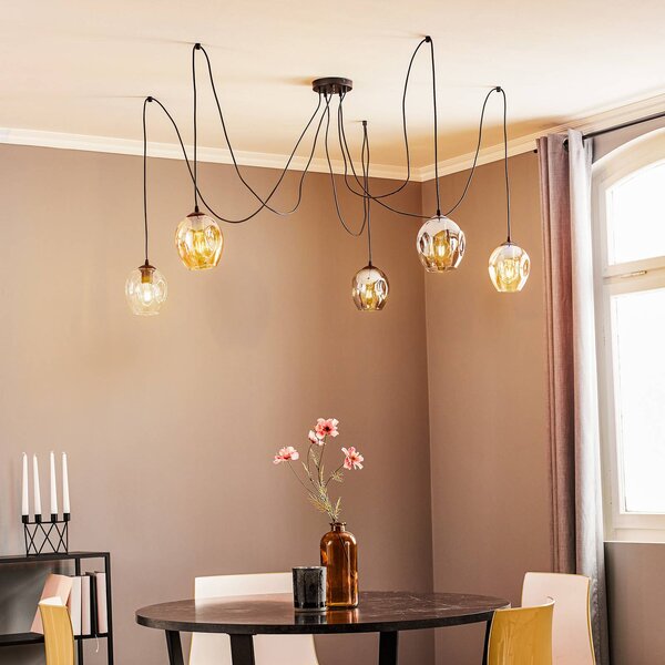 Lampa wisząca szklana Starla EMIBIG LIGHTING, możliwość ściemniania, czarny, salon / jadalnia, szkło, nowoczesny