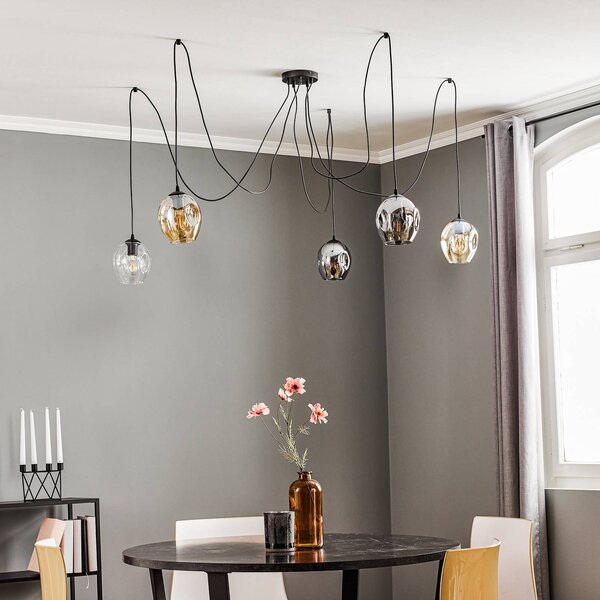 Lampa wisząca szklana Starla EMIBIG LIGHTING, możliwość ściemniania, czarny, salon / jadalnia, szkło, nowoczesny