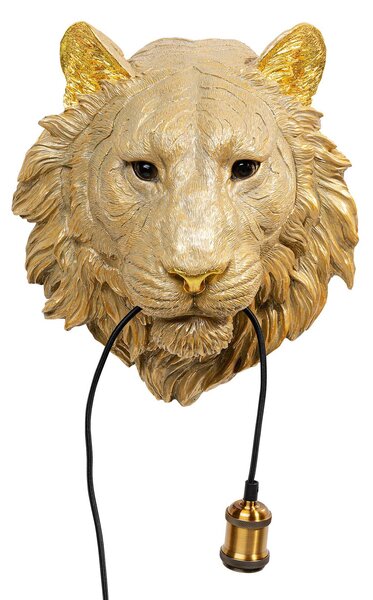 KARE Kinkiet Animal Tiger Head, mosiężny / złoty, salon / jadalnia, tworzywo sztuczne