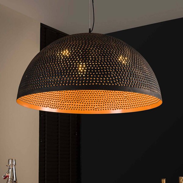ZIJLSTRA Lampa wisząca Punchray, możliwość ściemniania, brązowy / rdzawy, salon / jadalnia, metal, vintage