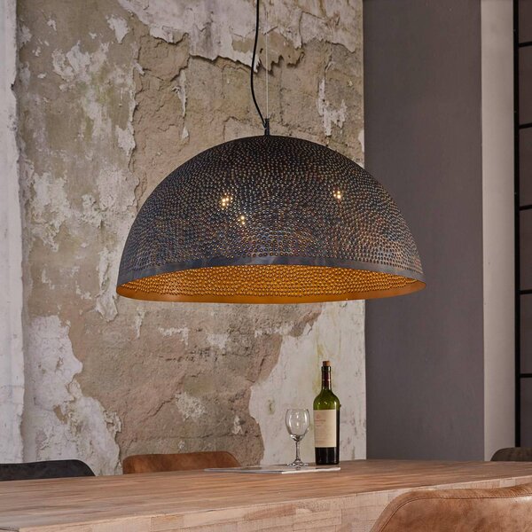 ZIJLSTRA Lampa wisząca Punchray, możliwość ściemniania, brązowy / rdzawy, salon / jadalnia, metal, vintage