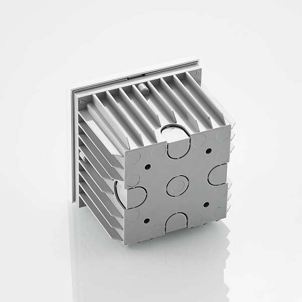 Arcchio oprawa wpuszczana ścienna LED Zamo, raster, biały, metal, IP65 Zamo Arcchio, możliwość ściemniania, biały / opal, przedpokój, aluminium, nowoczesny