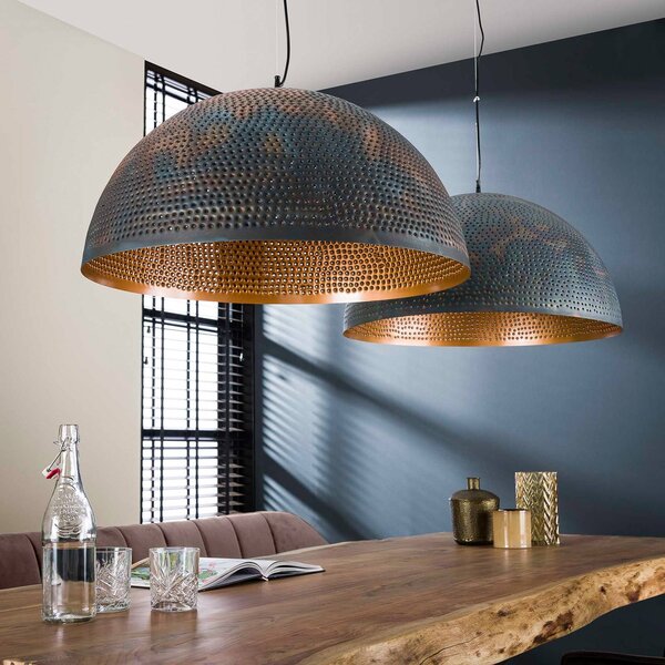 ZIJLSTRA Lampa wisząca Punchray, możliwość ściemniania, brązowy / rdzawy, salon / jadalnia, metal, vintage