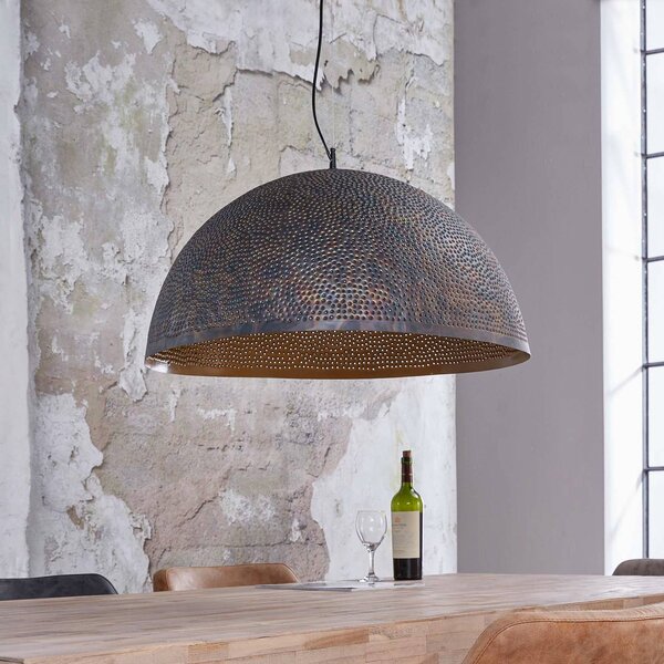 ZIJLSTRA Lampa wisząca Punchray, możliwość ściemniania, brązowy / rdzawy, salon / jadalnia, metal, vintage