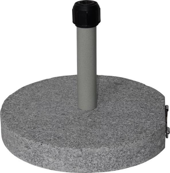 Okrągły granitowy stojak na parasol przeciwsłoneczny - Ø50cm - 40kg - Szary