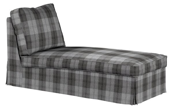 Pokrowiec na szezlong/ leżankę Ektorp wolnostojący prosty tył kolor szary tkanina strukturalna, wzorzysta
