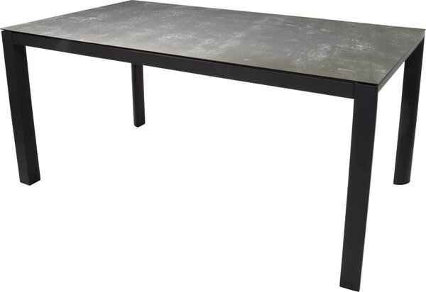 Stół - 160x90x74 cm - Aluminium - Przeszklony blat ceramiczny