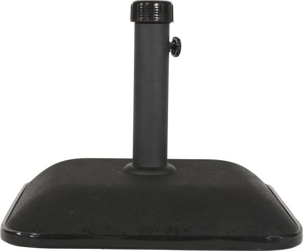 Kwadratowy betonowy stojak na parasole - 45x45cm - 25kg - Czarny