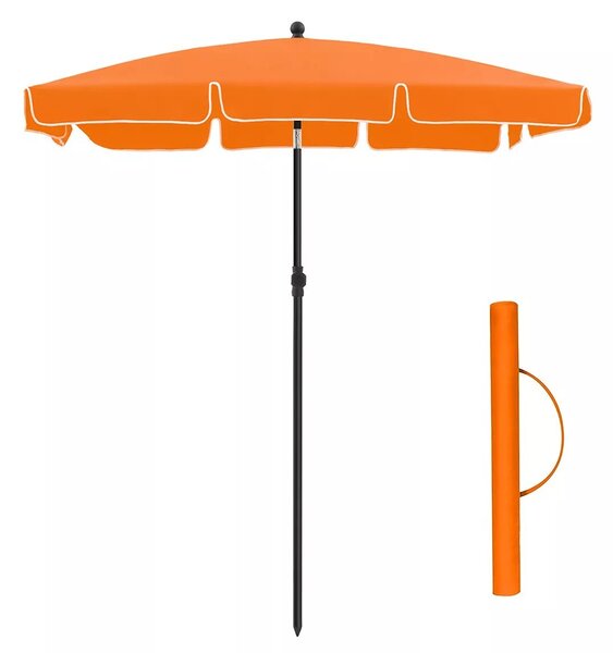 In And OutdoorMatch parasol Earnestine - prostokątny parasol ogrodowy - 200 x 125 cm - ochrona UV do UPF 50+ - składany - z powłoką PA - ogród - taras - bez stojaka - pomarańczowy