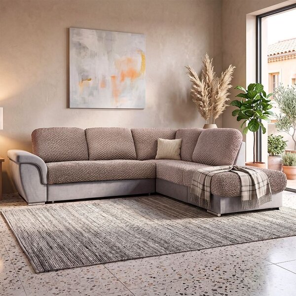 Bi-elastyczne pokrowce MODULO orzeszkowe poduszka oparciowa S (60-90 cm x 50-80 cm)