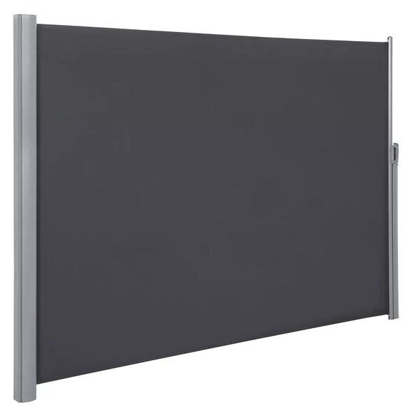 In And OutdoorMatch Markiza boczna Rolando - Wysuwana - Antracyt - 200x400cm - Osłona przeciwsłoneczna - Balkon - Taras - Ogród