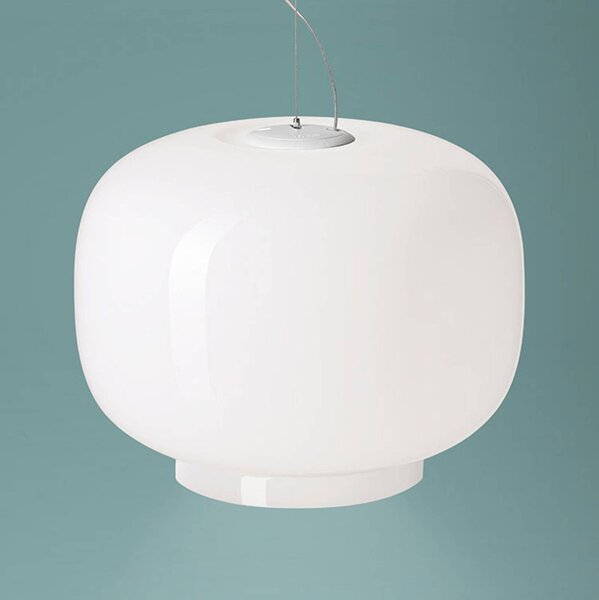 Foscarini Lampa wisząca designerska Chouchin 1 Bianco, możliwość ściemniania, biały / opal, kuchnia, szkło, design