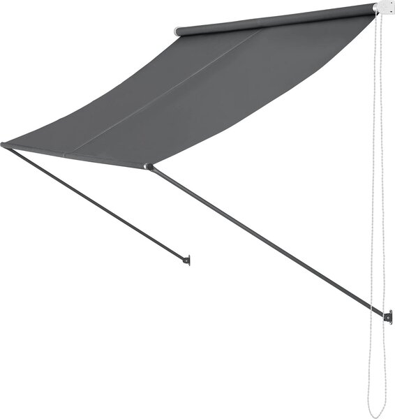 In And OutdoorMatch Markiza Rebecca - szara - 150 x 120 cm - markiza z opuszczanym ramieniem - stal i tkanina - ochrona UV - wodoodporna