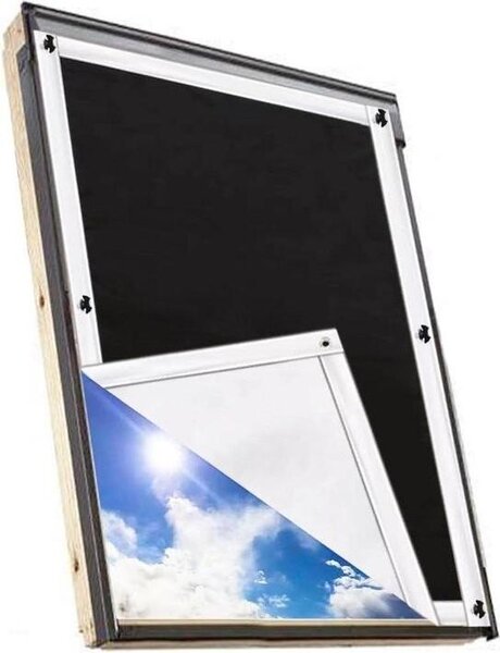 Zaciemniająca zasłona termiczna do okien dachowych - ochrona cieplna - okna Velux - GGU GGL GPU GPL GHU GHL GTU GTL GXU GXL - przyssawki - 116 x 120 cm przyssawka przeciwsłoneczna